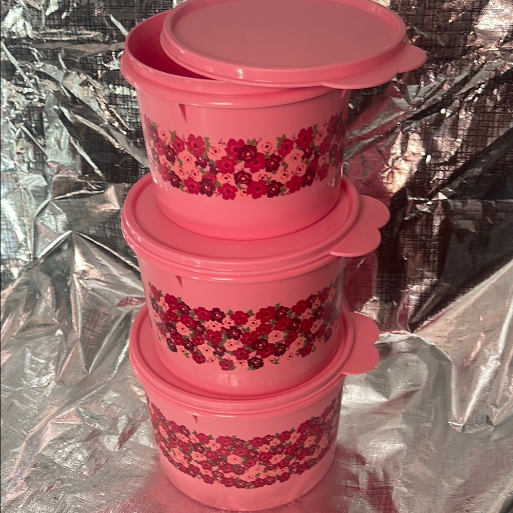 Pink Floral Storage Containers - Picture 5 of 6